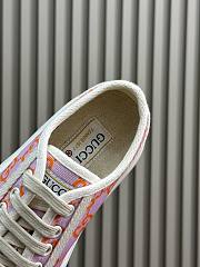 Fortok Gucci Sneakers Pink And Orange GG Canvas Jacquard - 6