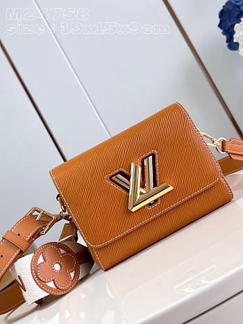 Fortok Louis Vuitton Twist MM Bag Brown M24758 19x15x9cm