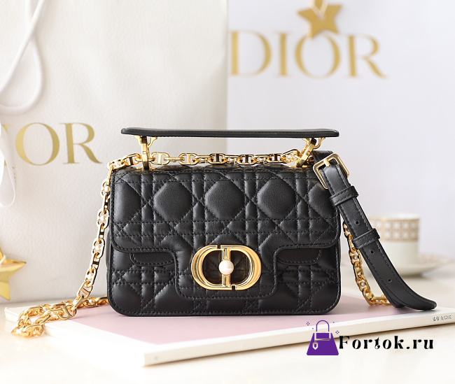 Fortok Dior Jolie Top Handle Bag Black 22x14x8cm  - 1