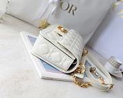Fortok Dior Jolie Top Handle Bag White 22x14x8cm  - 4