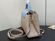 Fortok Louis Vuitton Capucines BB Bag Beige/Light Blue Floral Padlock M48865 27x18x9cm - 3