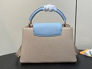 Fortok Louis Vuitton Capucines BB Bag Beige/Light Blue Floral Padlock M48865 27x18x9cm - 4