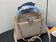 Fortok Louis Vuitton Capucines BB Bag Beige/Light Blue Floral Padlock M48865 27x18x9cm - 5