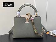 Fortok Louis Vuitton Capucines BB Bag Grey & Beige Floral Padlock M23950 27x18x9cm - 1