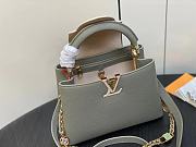 Fortok Louis Vuitton Capucines BB Bag Grey & Beige Floral Padlock M23950 27x18x9cm - 4