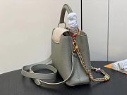 Fortok Louis Vuitton Capucines BB Bag Grey & Beige Floral Padlock M23950 27x18x9cm - 5