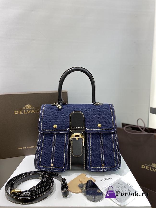 Fortok Delvaux Denim Brillant Bag 28x14x22cm - 1