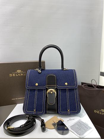 Fortok Delvaux Denim Brillant Bag 28x14x22cm