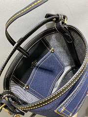 Fortok Delvaux Pin Bucket Denim Bag 20x10x20cm - 2