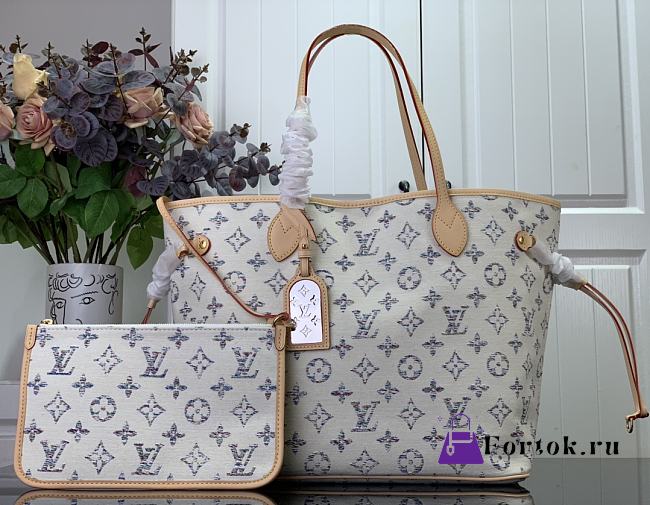 Fortok Louis Vuitton Neverfull MM Bag Multicolor Beige M24708 31x28x14cm - 1