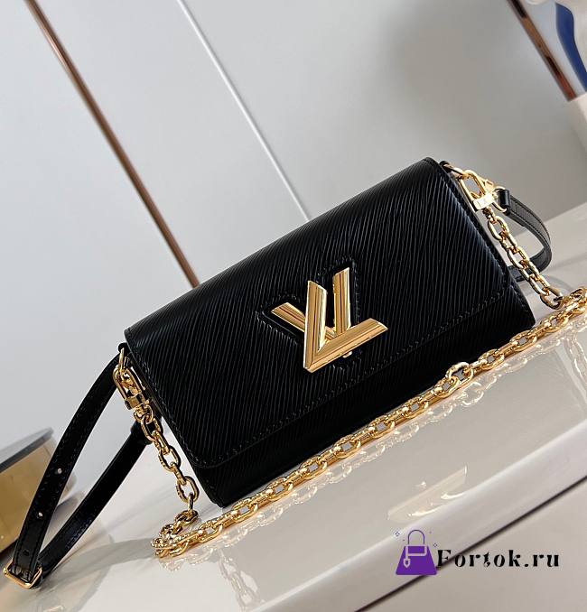 Fortok Louis Vuitton Twist West Pochette Bag Black M83077 19x10x6cm - 1