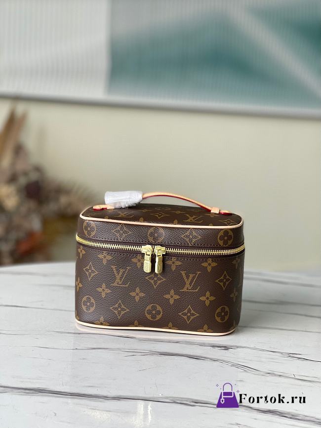 Fortok Louis Vuitton Nice Mini Toiletry Pouch Brown Monogram Canvas M44495 20x13.5x12cm - 1