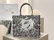 Fortok Dior Book Tote Flower Embroidery 36x28x16cm - 6