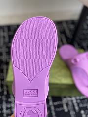 Fortok Gucci Thong Sandals With Horsebit Purple Rubber - 6