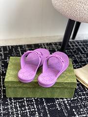 Fortok Gucci Thong Sandals With Horsebit Purple Rubber - 3