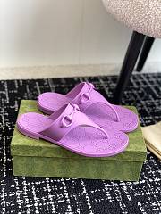 Fortok Gucci Thong Sandals With Horsebit Purple Rubber - 2