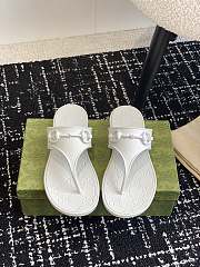Fortok Gucci Thong Sandals With Horsebit White Rubber - 1
