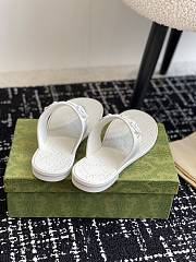 Fortok Gucci Thong Sandals With Horsebit White Rubber - 3