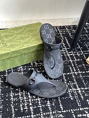 Fortok Gucci Thong Sandals With Horsebit Black Rubber - 3