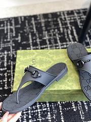 Fortok Gucci Thong Sandals With Horsebit Black Rubber - 2