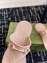 Fortok Gucci Thong Sandals With Horsebit Beige Rubber - 4