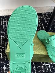 Fortok Gucci Thong Sandals With Horsebit Green Rubber - 6