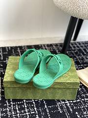 Fortok Gucci Thong Sandals With Horsebit Green Rubber - 2