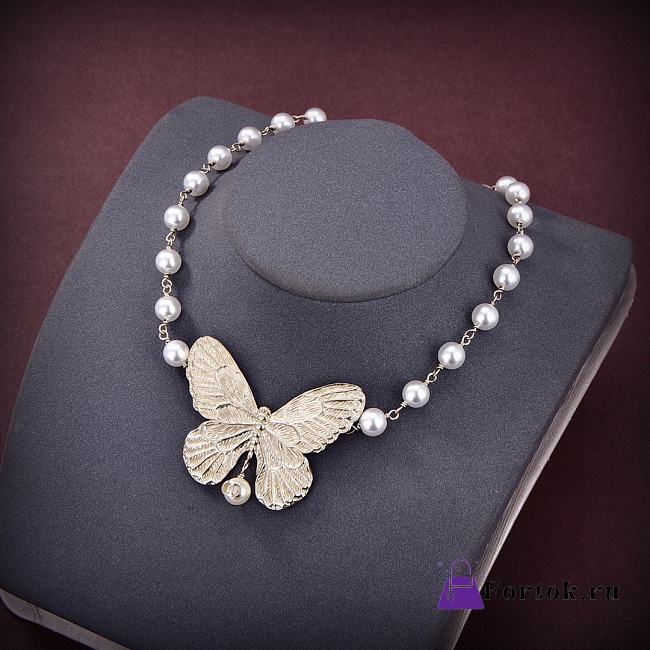 Fortok Dior Letter CD Butterfly Necklace - 1