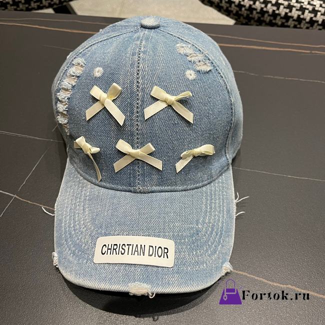 Fortok Dior Denim Baseball Cap in Light Blue - 1