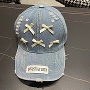 Fortok Dior Denim Baseball Cap in Light Blue - 1