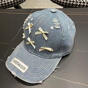 Fortok Dior Denim Baseball Cap in Light Blue - 5