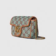 Fortok Gucci Mini Shoulder Bag Pale Blue and Brown GG Canvas 783141 16.5x9.5x4.5cm - 3