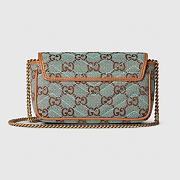 Fortok Gucci Mini Shoulder Bag Pale Blue and Brown GG Canvas 783141 16.5x9.5x4.5cm - 2