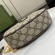 Fortok Gucci Ophidia GG Super Mini Shoulder Bag Beige & Ebony GG Supreme Canvas 772308 20x14.5x4cm - 5
