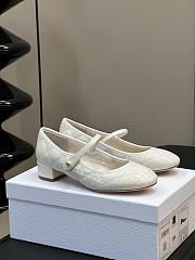 Fortok Dior Ballet Flat White Quilted Cannage Calfskin  - 1