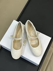 Fortok Dior Ballet Flat White Quilted Cannage Calfskin  - 3