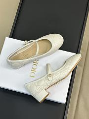Fortok Dior Ballet Flat White Quilted Cannage Calfskin  - 4
