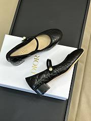 Fortok Dior Ballet Flat Black Quilted Cannage Calfskin - 2