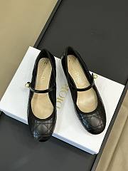 Fortok Dior Ballet Flat Black Quilted Cannage Calfskin - 6