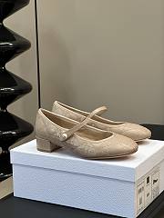 Fortok Dior Ballet Flat Beige Quilted Cannage Calfskin - 1