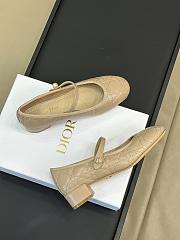 Fortok Dior Ballet Flat Beige Quilted Cannage Calfskin - 3