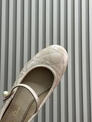 Fortok Dior Ballet Flat Beige Quilted Cannage Calfskin - 2