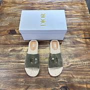 Fortok Dior Straw Sandals in Green - 1