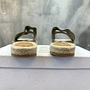 Fortok Dior Straw Sandals in Green - 5