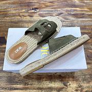 Fortok Dior Straw Sandals in Green - 3