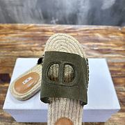 Fortok Dior Straw Sandals in Green - 2