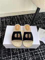 Fortok Dior Straw Sandals in Black - 1
