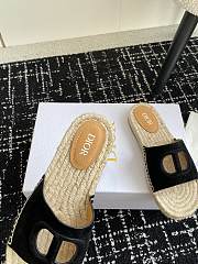 Fortok Dior Straw Sandals in Black - 6