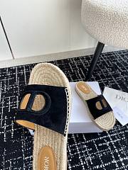 Fortok Dior Straw Sandals in Black - 5