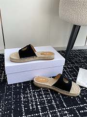 Fortok Dior Straw Sandals in Black - 4